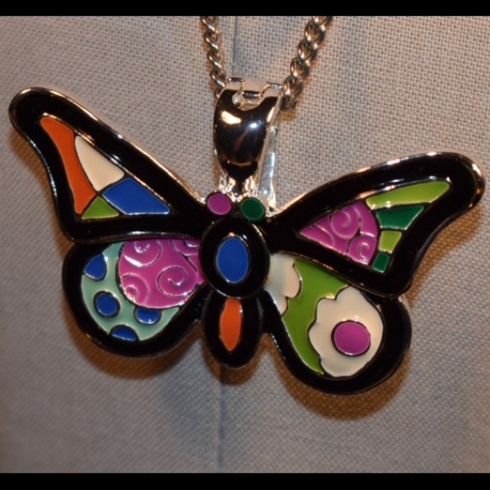 BEAUTIFUL! Vintage Signed Butterfly Pendant